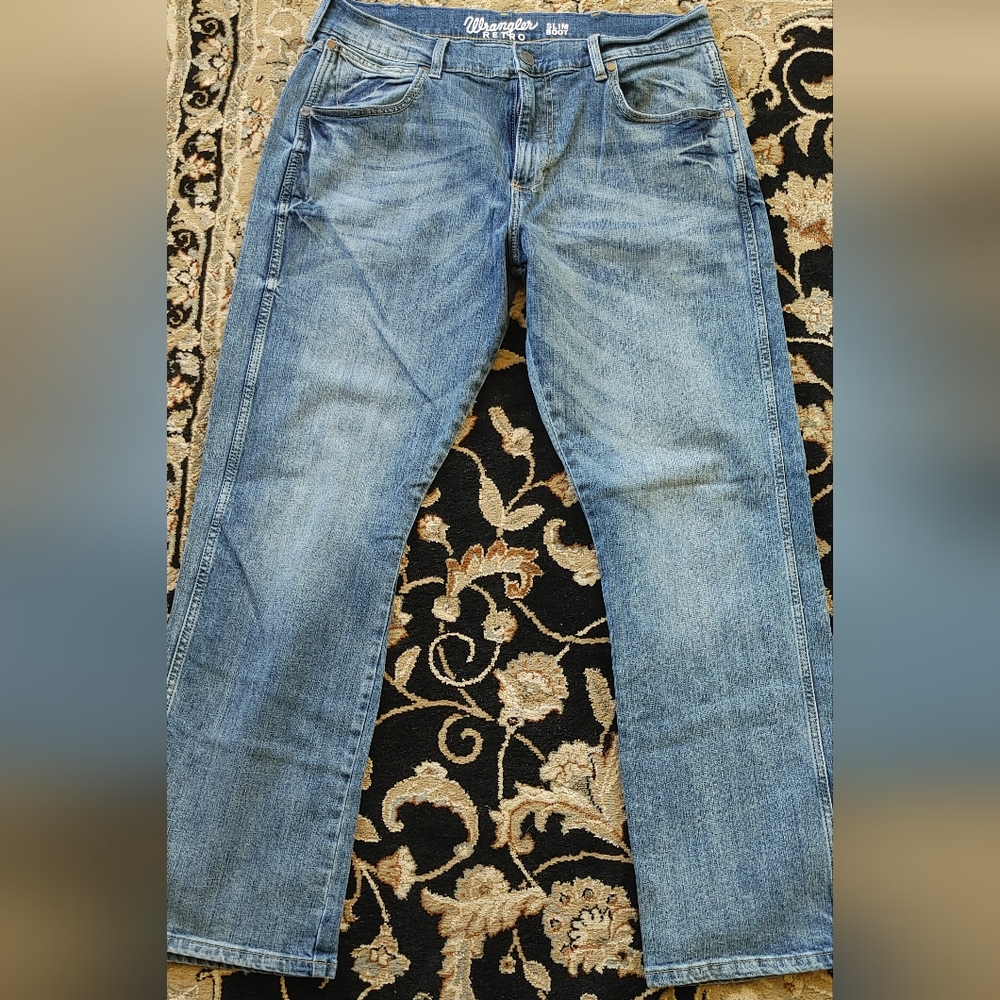 Wrangler Retro Slim Boot Dark Blue Size 34x32
